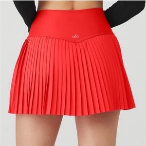 Alo Yoga Grand Slam Tennis Skirt Red Hot Summer